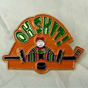 Amusing Orange and Green Enamel Pin